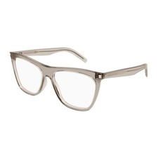 NEW Saint Laurent SL518 004 Women Eyeglasses Brown Acetate Clear Demo Lenses