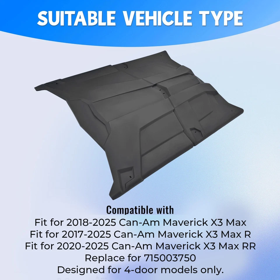 UTV techo rígido ajuste Can Am Maverick X3 Max 4 puertas 2017-2025 reemplazo para 715003750 Foto 3 de 4
