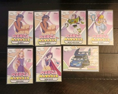 2026 Topps Disney Neon Manga Lot 8 Total - Aladdin, DJ, Rex, Buzz Lightyear