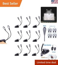 10 Pack Music Stand Lights - Portable LED Clip-On Lamp for Musicians  Readers