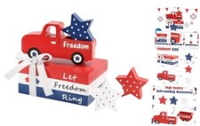 4th of July Decorations, 7 Pcs Patriotic Table 4th of July Faux Book