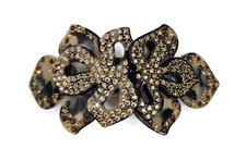 VTG Gautier Paris Crystal Rhinestone Hair Clip Womens Barrette Made in France