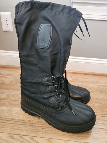 Sorel Mens SnowLion Winter Snow Boots With Liners 15" Tall Black Size 10 VGC - Picture 1 of 22