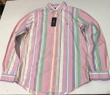 NWT Ralph Lauren Men  s Classic Fit Long Sleeve Button Down Shirt Medium MSRP 98