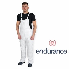 Endurance White Polycotton Bib & Brace Workwear Overalls – Painter & Decorator