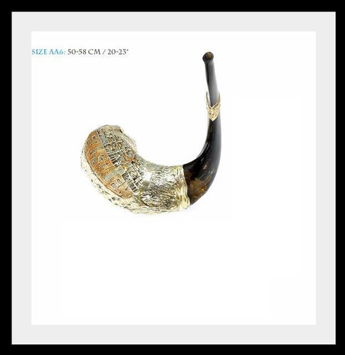 Neu Spezial Silber Widder Horn Schofar 23" bis 20" plus Tasche-Made in Israel Judaica
