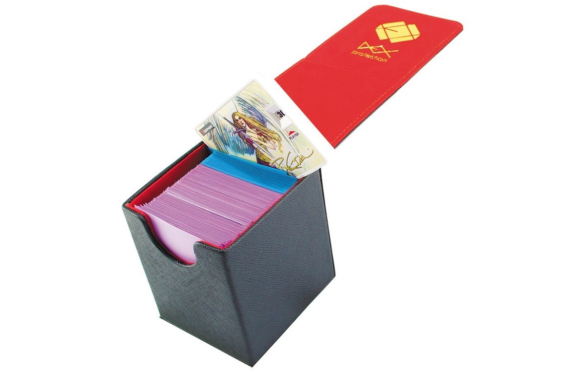 deto 3箱 Dex Protection Black w/Red Trim Creation Small 100+ Deck Box