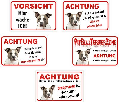 Schild S0553-0557 Achtung American Pit Bull Terrier Größe 15x20 bis 30x40cm Hund
