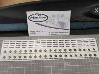 1/64 for hot wheels waterslide decals dukes of hazzard sheriff  MADE IN USA!