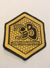 Bee Against Monsanto Environmental Activist Honey Bee Sew On Patch