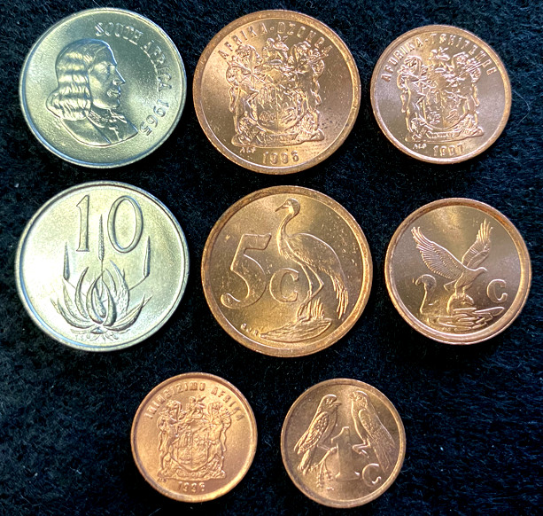 South Africa 4 Coins Set 1, 2, 5, 10 Cents UNC World Coins