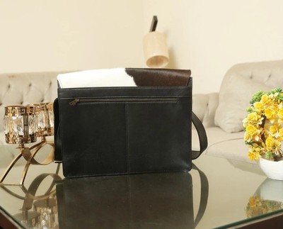 ''Hair-On Hide Leather Bag'' Description: Step up your style with our Hair-On Hid