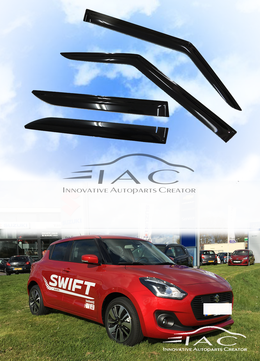Window Visors / Weather Shields For Suzuki Baleno 2016-2022 - INJ Brand, Easy Install