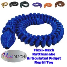 Flexi-Mech RattleSnake Fully Articulated Mechanical 3d Printed Fidget Toy Snake