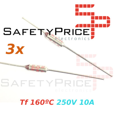 Lot De 3 Fusibles Thermiques TF 172°C 250V 10A - Réf. RY-172 - Neufs Sous Emballage