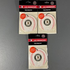 Oakland Athletics Air Freshener Long Lasting Scent MLB Baseball LOT OF 3 Durable