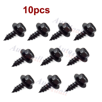 10x Bumper & Splash Shield Rivet Clips For BMW - Black Metal Screw Bolts For Fender, Engine Cover, Trim Panels