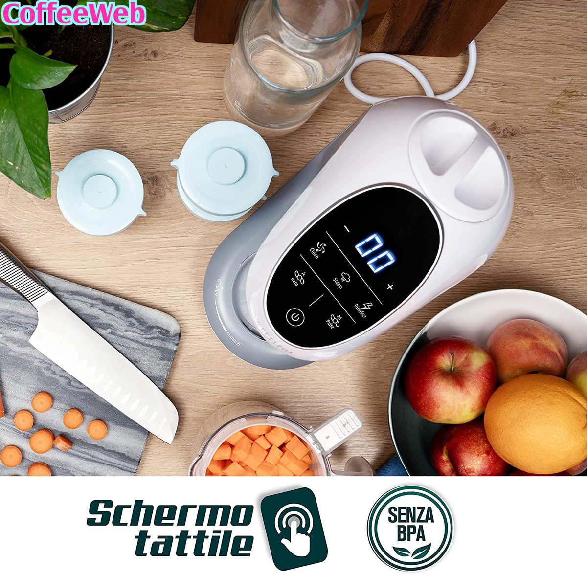 Cuocipappa Sweety Fox 7-in-1 - Omogeneizzatore A Vapore Con Sterilizzatore E Mixer Per Bambini - Foto 7