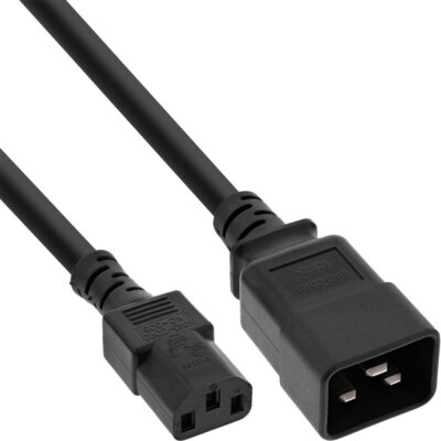 InLine Netz Adapterkabel IEC 60320 C20 auf C13 schwarz Längenauswahl