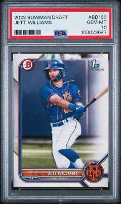 Graded 2022 Topps Bowman Draft Jett Williams #BD190 Rookie Baseball ...