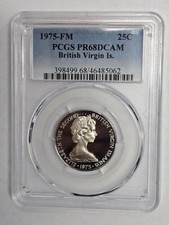 1975 FM 25 Cent PCGS PR68DCAM British Virgin Islands