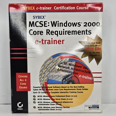 MSCE: Windows 2000 Core Requirements E-Trainer Operating System Software CD 