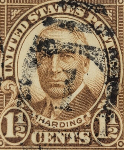 US Postage Stamp ~ Warren Harding ~ 1½¢ Brown Stamp ~ Cancelled ~ c.1930 ~ Q67 - Picture 4 of 6