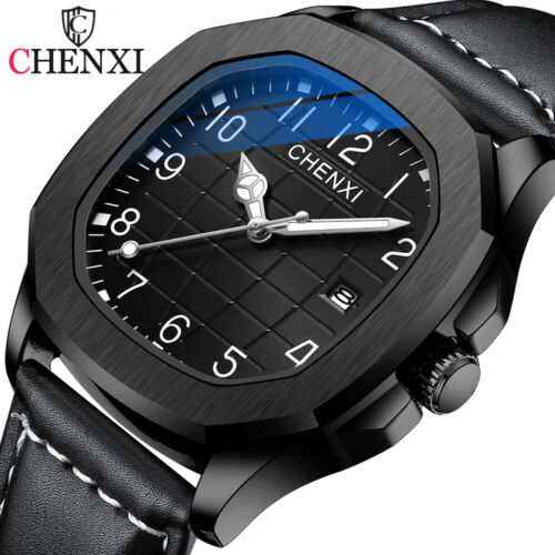 CHENXI Men's Luxury Leather Luminous Automatic Date Watch Army Sports Wristwatch - Picture 1 of 29