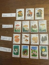 Middle East Vintage Mushroom Stamps: Yemen, Cyprus, Turkey, Afghanistan