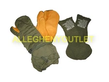 USGI MILITARY TRIGGER FINGER MITTENS GLOVES with INSERT LINER MEDIUM MINT