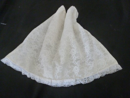 Jupon Vintage En Dentelle – Taille élastique 36/38/40, Longueur 50 Cm, Blanc – Occasion En Bon état