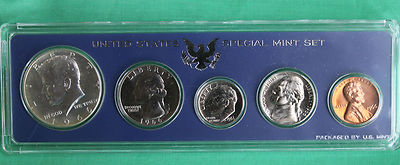 1966 US Special Mint Set SMS 5 Coins with 40% Silver Kennedy Half