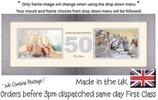 Image of 50th Anniversary Photo Frame Golden Wedding Two Box x2 6”x4” Photos 1235A