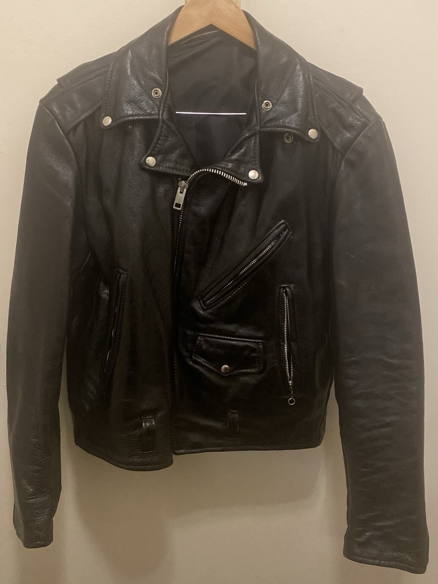 Men's Leather MOTO PUNK ROCKER Jacket S44 (21” Armpit 2