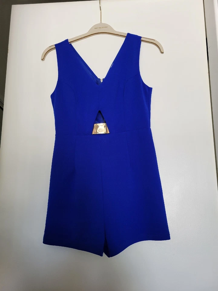 A'GACI 皇家蓝色 Sleveless 夏季性感连身裤 M 码 — 第 4/4 张图片