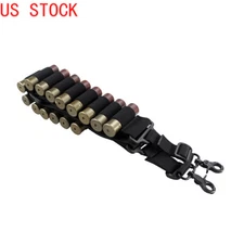 Tactical 2 Point Shotgun Sling 15 Rounds 12 GA Shell Ammo Bandolier Strap Holder