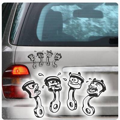 HOPNKN 8-teilige Autoaufkleber Set - Wütender Mann Kratzer-Warnung 8,4x8,1cm