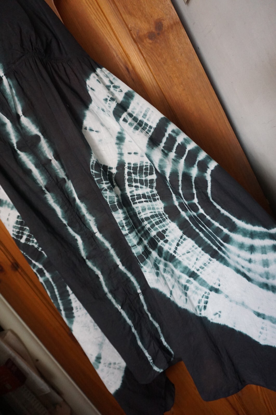 100%Cotton black greeny blue tie dye ethnic hippie boho festival halter dress 18 image 3