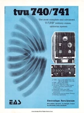 Electronique Aerospatiale TVU 740/741 Advanced V/UHF Military Comm Vtg Print Ad