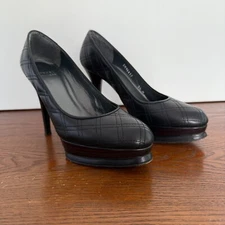 Stuart Weitzman Leather Platform Heel Quilted High Stiletto Women's 5.5 M