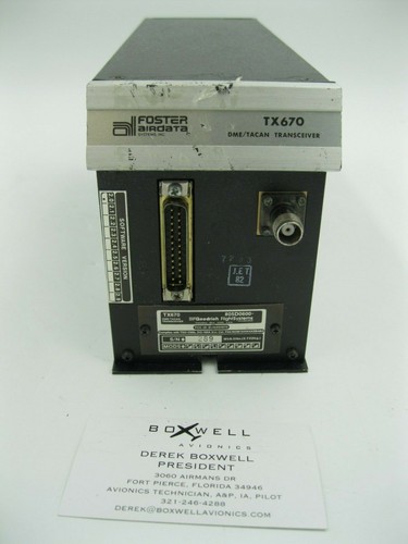 Foster Airdata TX-670 DME/Tacan Tranceiver 805D0600