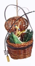 KURT S. ADLER 5.5" RESIN FISH IN BASKET CHRISTMAS TREE ORNAMENT STYLE 2