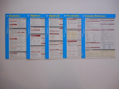 Lot of 5 Sparkcharts for MATH reference studying Geometry, Alegbra,  Calculus...