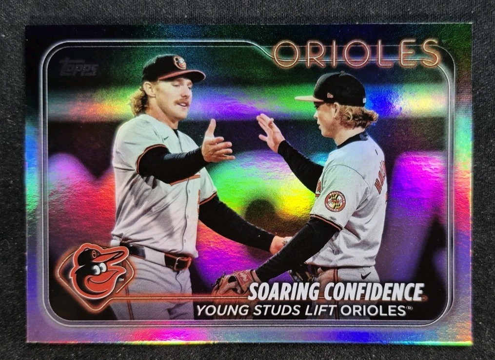 2024 Topps Update Rainbow Foil US285 Gunnar Henderson Jackson Holliday Rookie Card