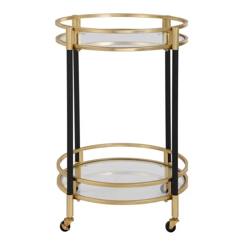 Uttermost 24198 Dolly 22"W Iron and Tempered Glass Bar Cart - Gold - Picture 3 of 5