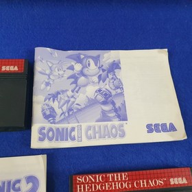 Master System SONIC THE HEDGEHOG x3 Games 1 + 2 + Chaos PAL (Works in US)