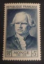 SORTI ALBUM FRANCE TIMBRE HOMMES CELEBRES 948 MONGE 1953 NEUF** MNH LUXE