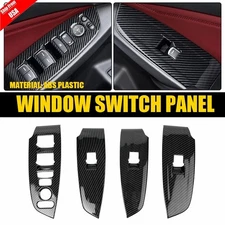 4x For Honda Accord 2018-2022 Carbon Fiber Look Inner Window Switch Panel Covers