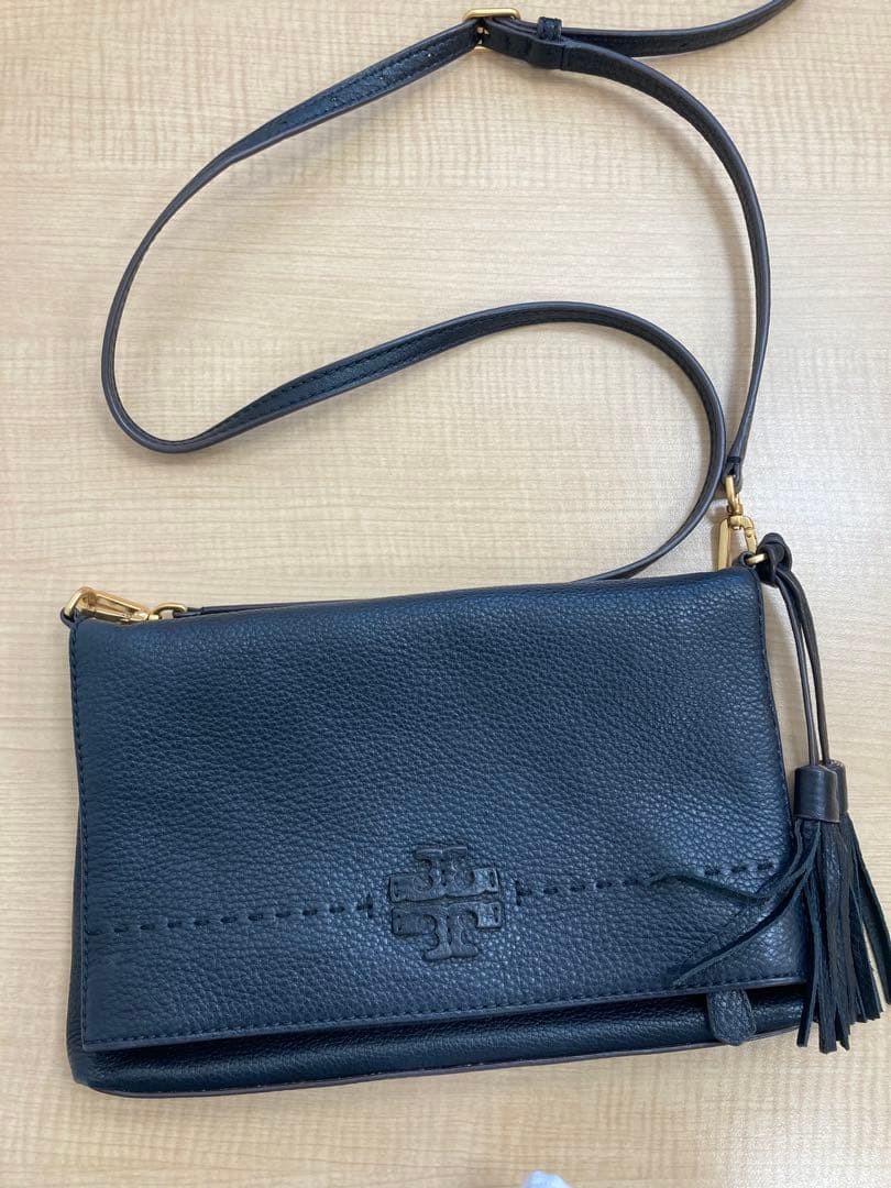 Tory Burch McGraw Shoulder Bag Leather Black Tassel Women's From Japan thumbnail 15