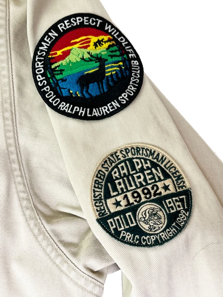 Vintage Polo Ralph Lauren Sportsman License Respect Wildlife Patch Shirt Large - Image 3 of 4